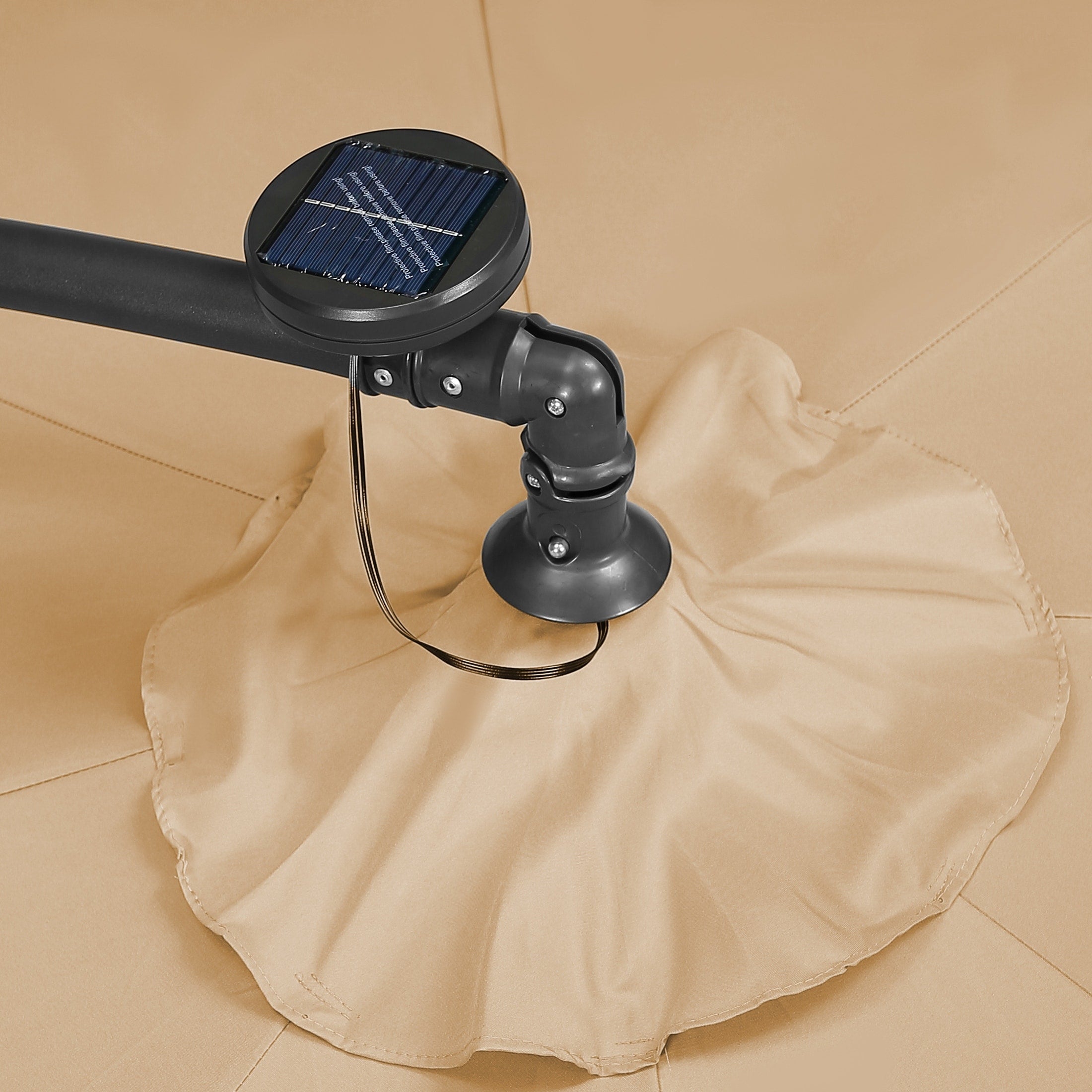 Parasol de terrasse éclairé à énergie solaire de 3 m avec pied