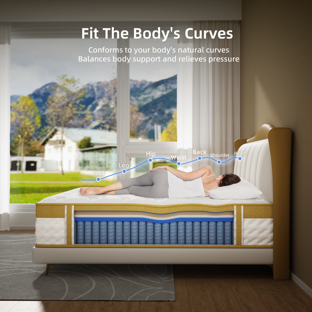 Matelas hybride en mousse à mémoire de forme et à ressorts de 10 pouces