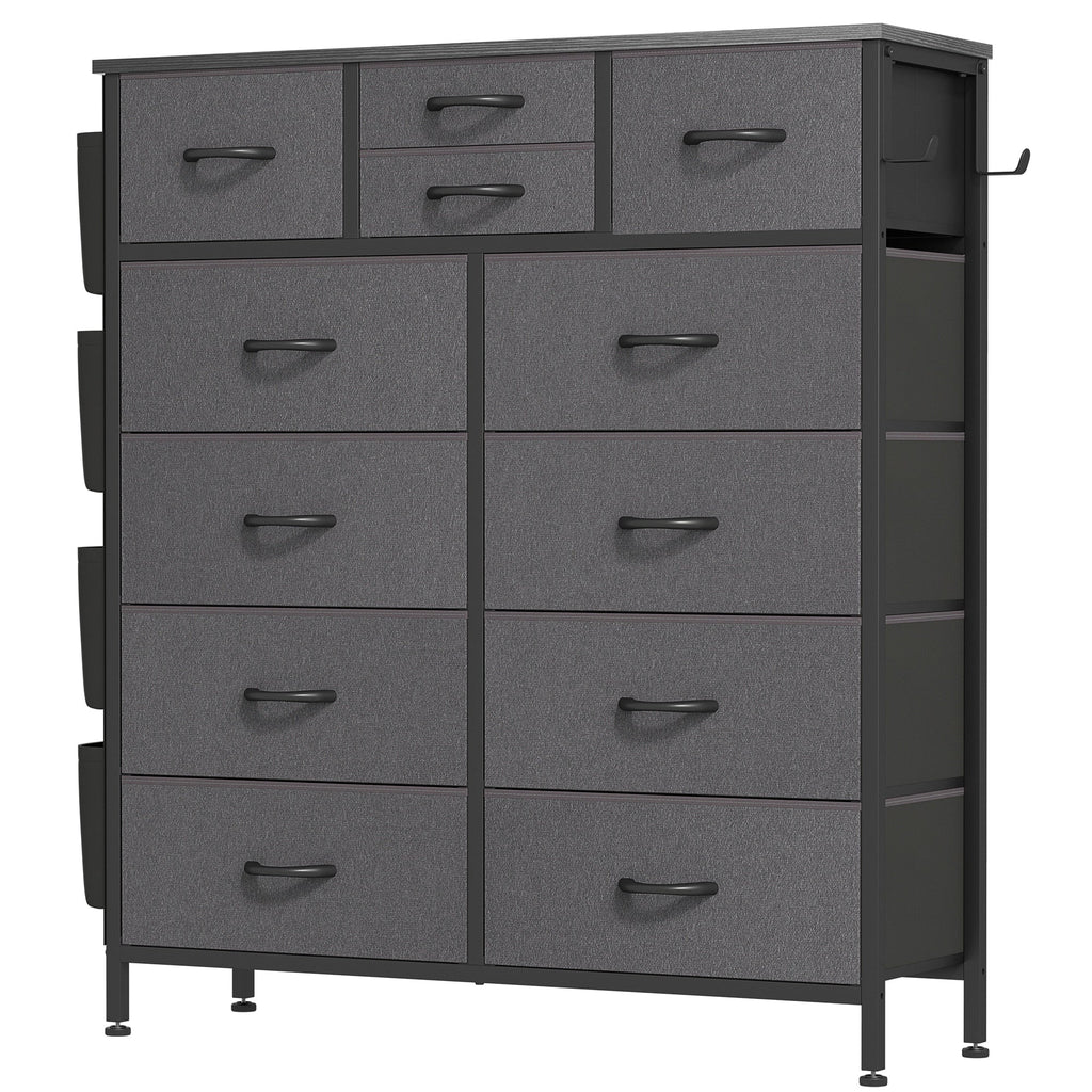 Commode haute en tissu à 12 tiroirs pour chambre à coucher