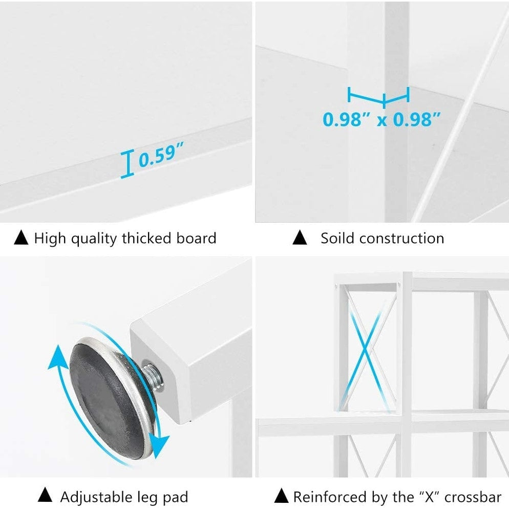 Bibliothèque échelle à 12 étagères, bibliothèque d'angle industrielle