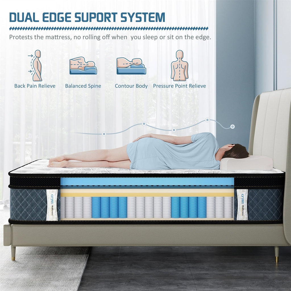 Matelas hybride moelleux de 14 pouces dans une boîte