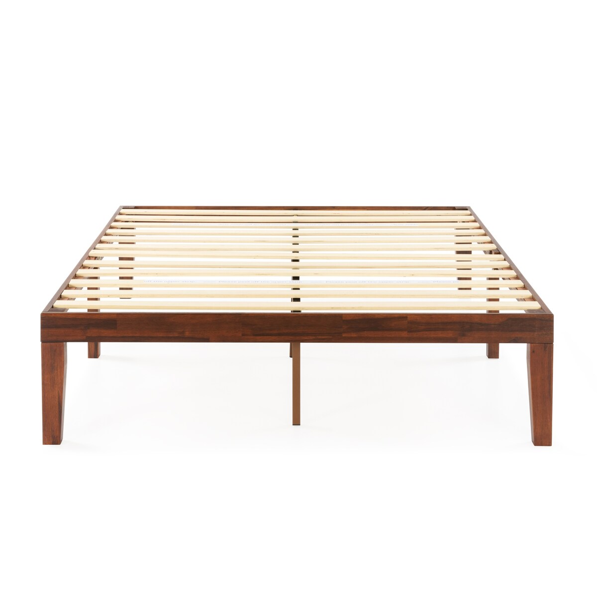 Cadre de lit plateforme classique en bois massif de 16 pouces, disponible en plusieurs finitions