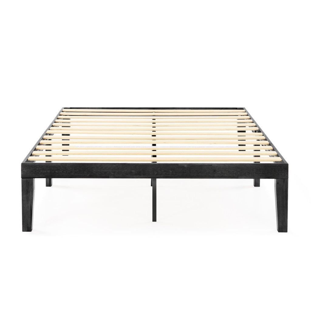 Cadre de lit plateforme classique en bois massif de 16 pouces, disponible en plusieurs finitions