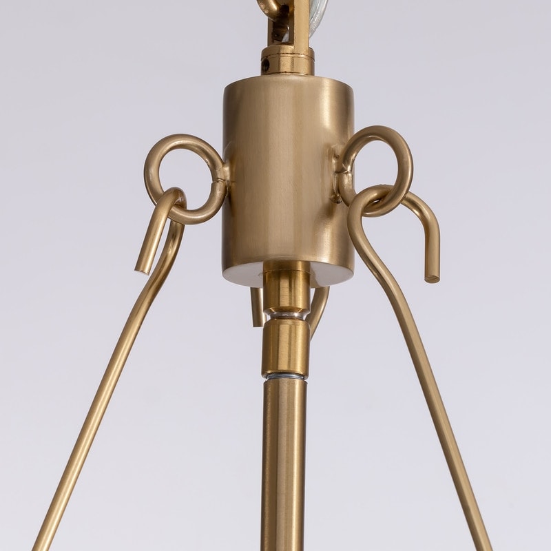 Lustre moderne en cristal doré de 23,6 po, 6 lumières, style tambour glamour, pour îlot de cuisine et salle à manger