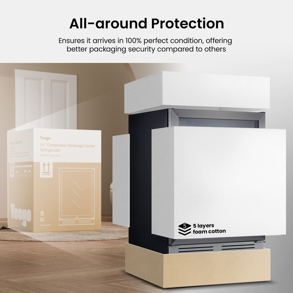 Réfrigérateur à boissons de 24 pouces, 140 canettes, pour boissons gazeuses et vins - 24 pouces