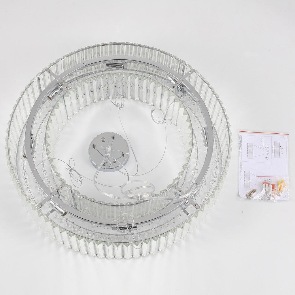 Lustre de ferme de 63 cm à 8 lumières, lustre en cristal, lustre tambour pour salle à manger, salon, chambre à coucher, cuisine