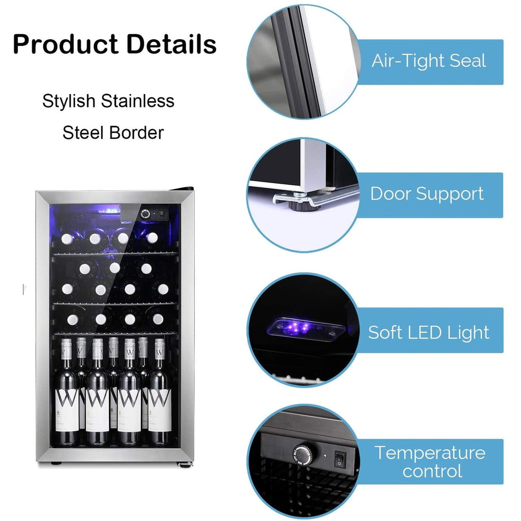 Mini-réfrigérateur à vin/boisson pour 26 bouteilles (17,52 x 19,29 x 31,18 pouces)