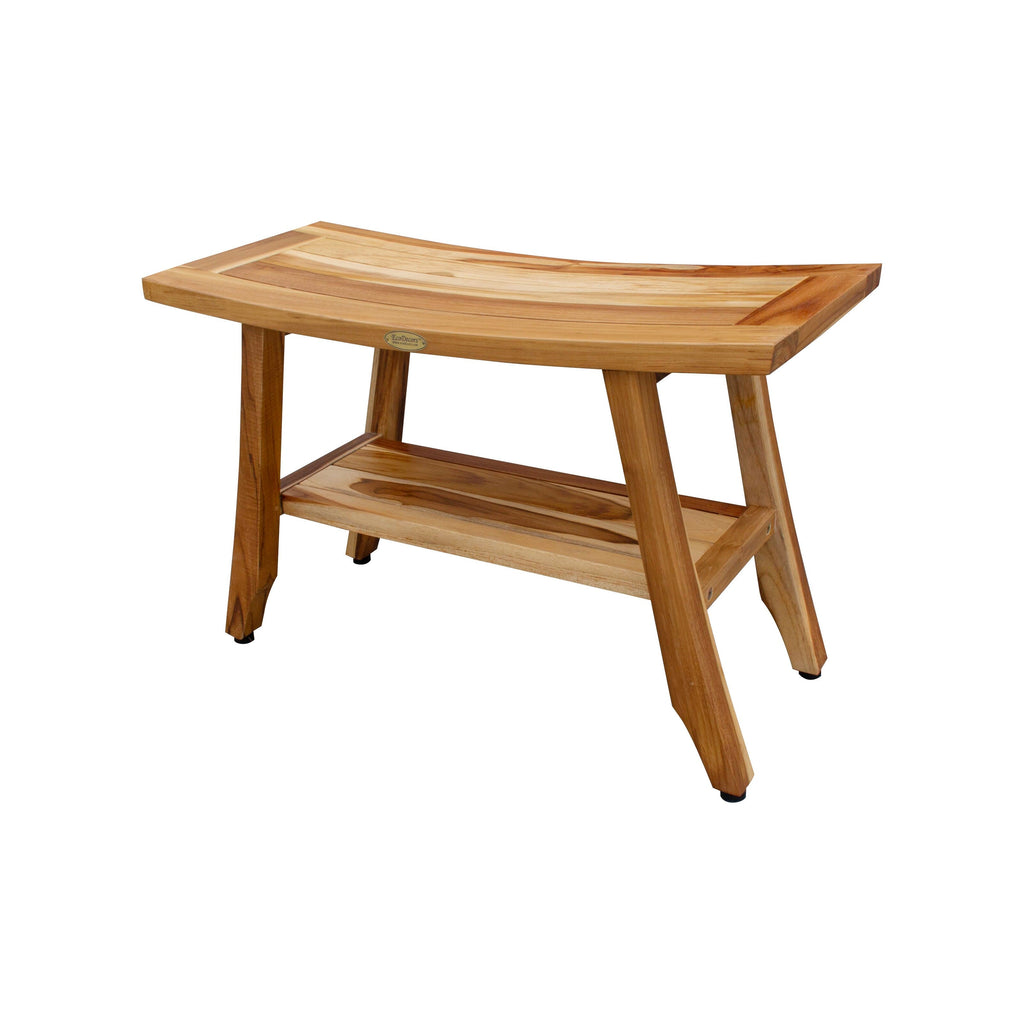 Banc de douche en teck EcoDecors 71 cm, banc en bois, banc de salle de bain, banc de salle de bain en teck, tabouret de douche en teck, siège de douche en teck