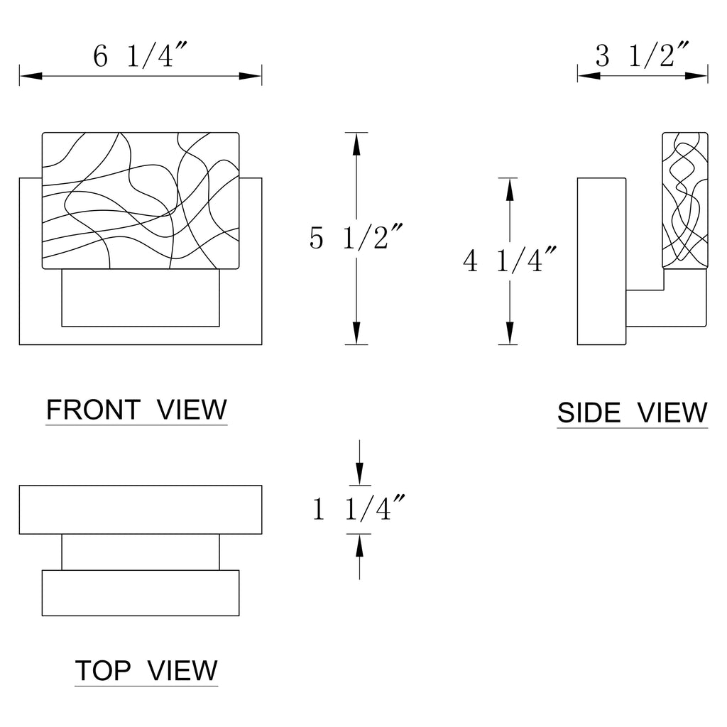 Applique murale à LED intégrée C Cattleya en acier inoxydable 3000 K avec abat-jour en verre artistique - Chrome