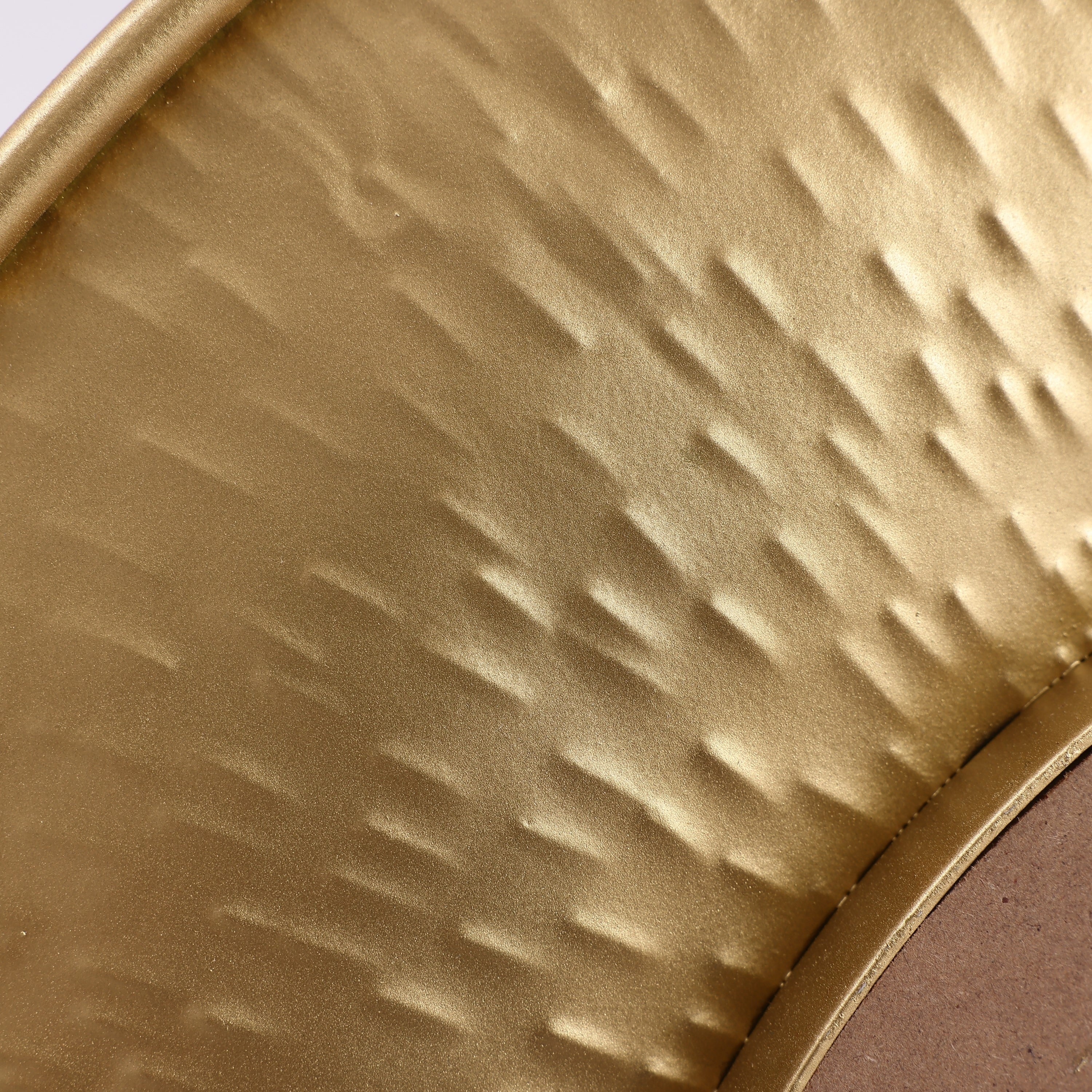 Ensemble de 3 miroirs muraux ronds en métal doré - 22,25 de diamètre x 2,36 de profondeur