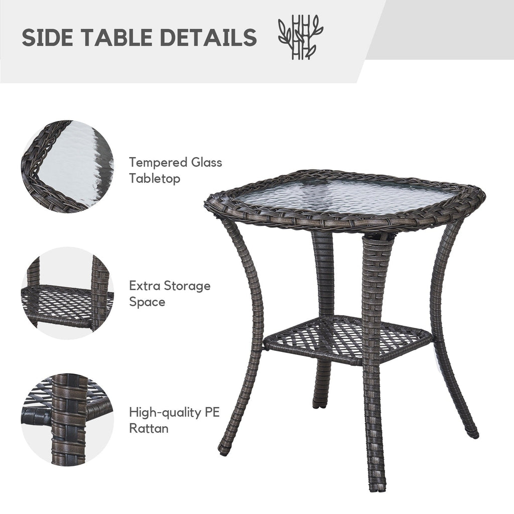 Fauteuil à bascule pivotant d'extérieur Gymojoy 3 pièces en osier avec coussin et table