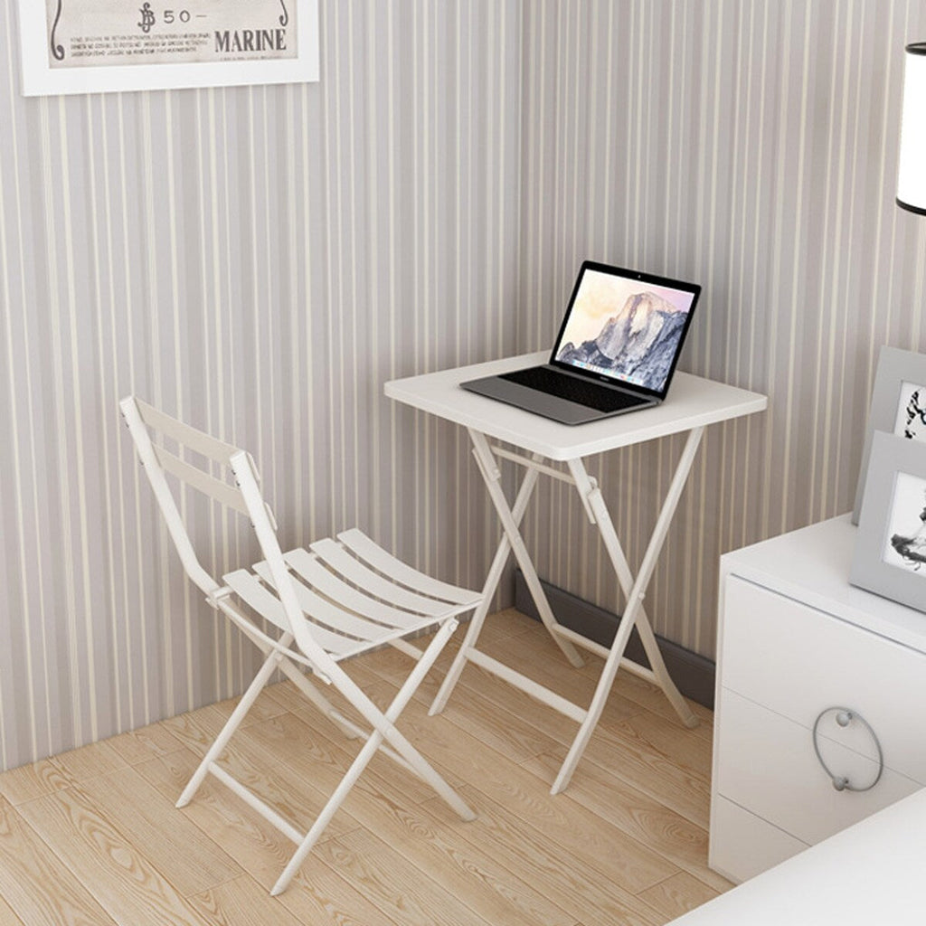 Ensemble bistro minimaliste de patio 3 pièces avec table carrée pliable et chaises - 3 pièces