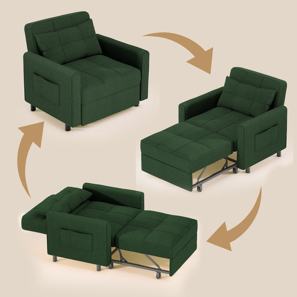 Canapé-lit 3 en 1 réglable, canapé-lit gigogne, convertible et pliable pour salon