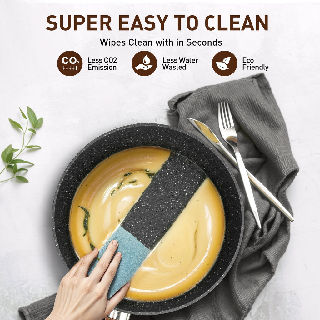 Batterie de cuisine et ustensiles de cuisson en granit de 30 pièces, ensemble de poêles de cuisson, ensemble de casseroles et poêles antiadhésives