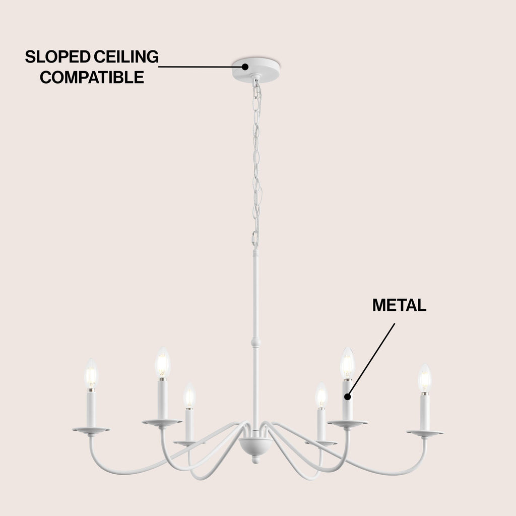 Lustre LED en fer à 6 lumières, 34,75 $, par JONATHAN Y