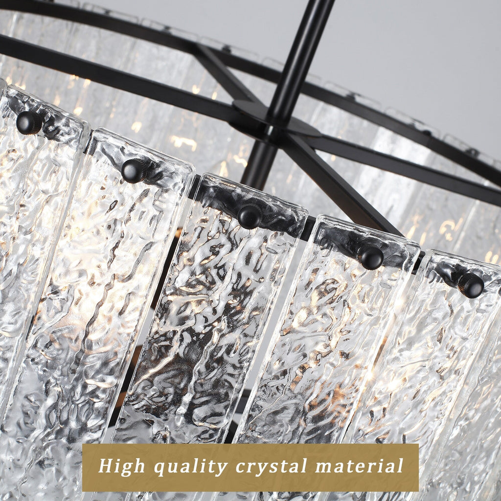 Lustre tambour rond moderne à 5 lumières, lustre semi-encastré classique, suspension pour îlot de cuisine et salle à manger