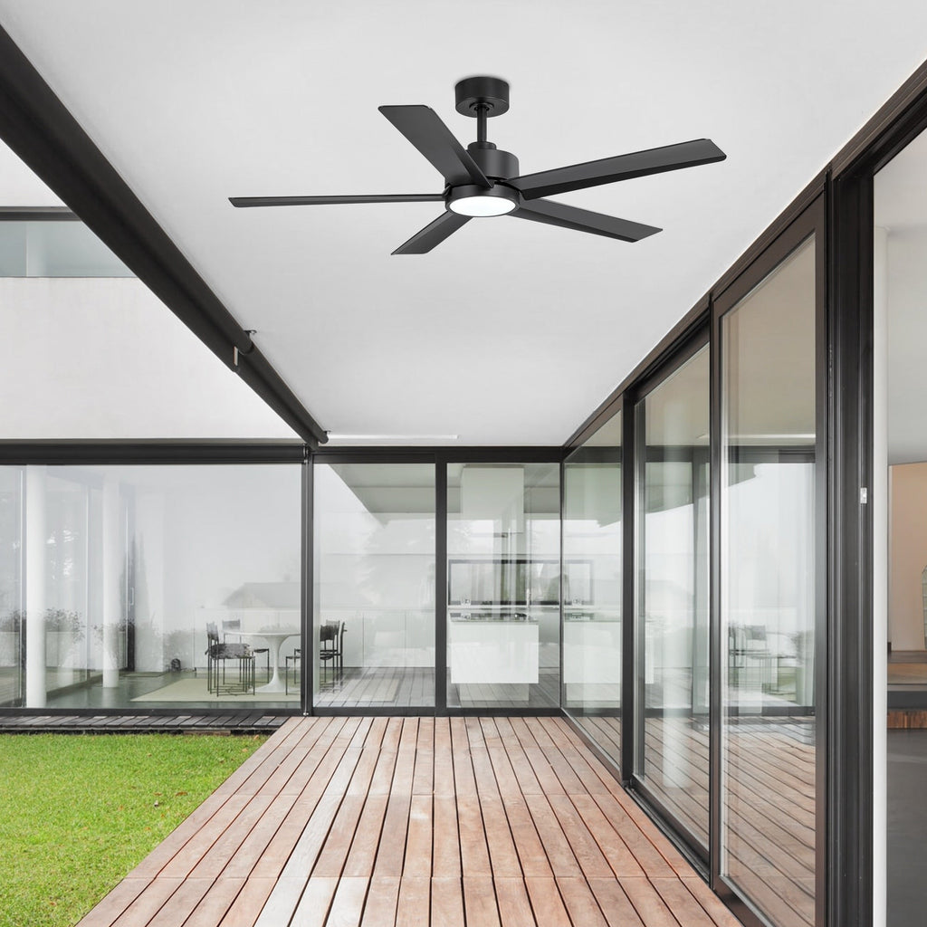 Ventilateur de plafond LED Breezary 65/52/42 à 5 pales avec kit d'éclairage et télécommande