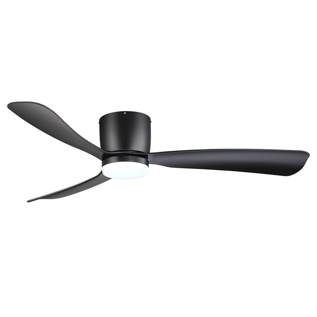 Ventilateur de plafond encastré à DEL noir/blanc de 52 pouces avec télécommande (3 pales)
