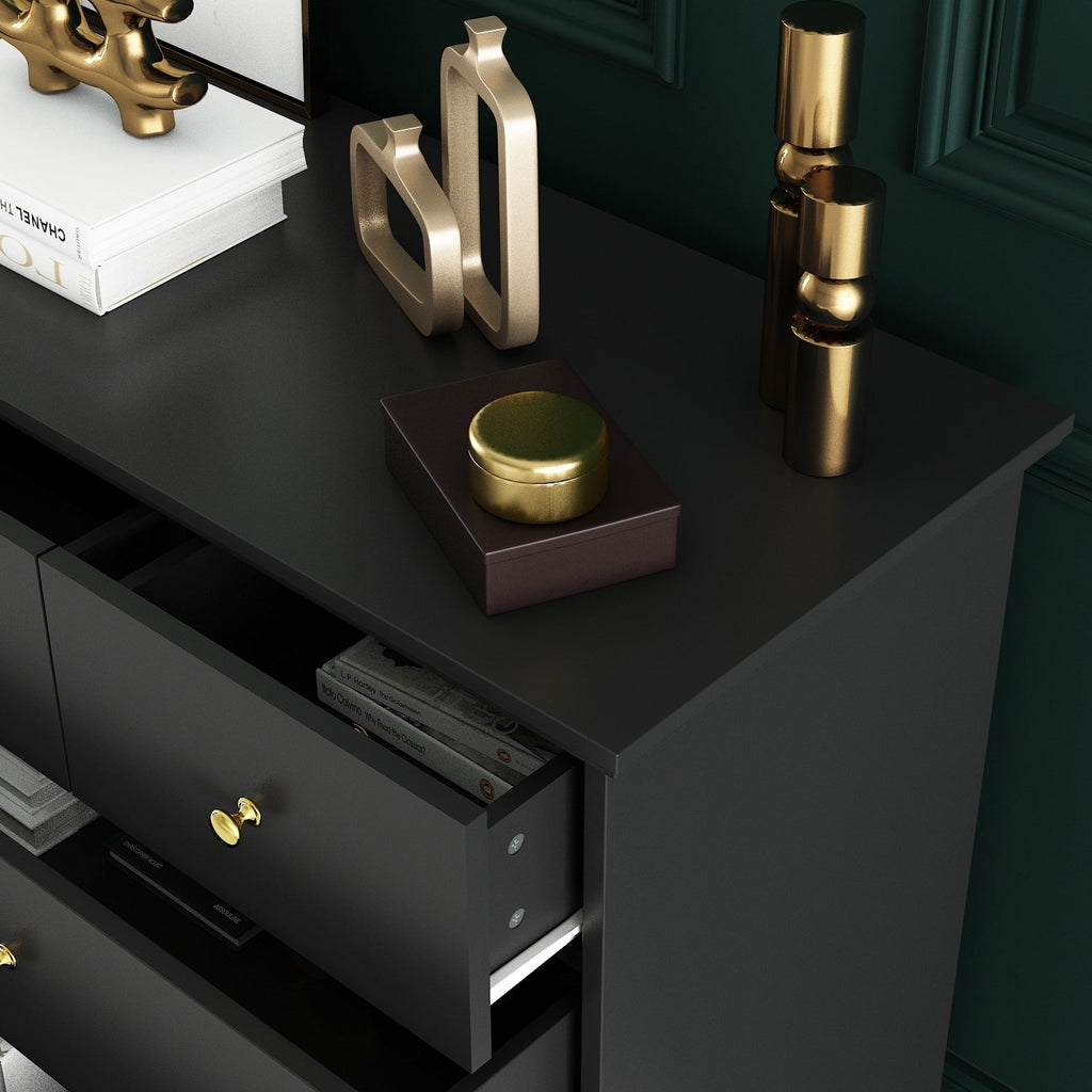 Commode double de 55,1 po de large avec tiroirs de rangement