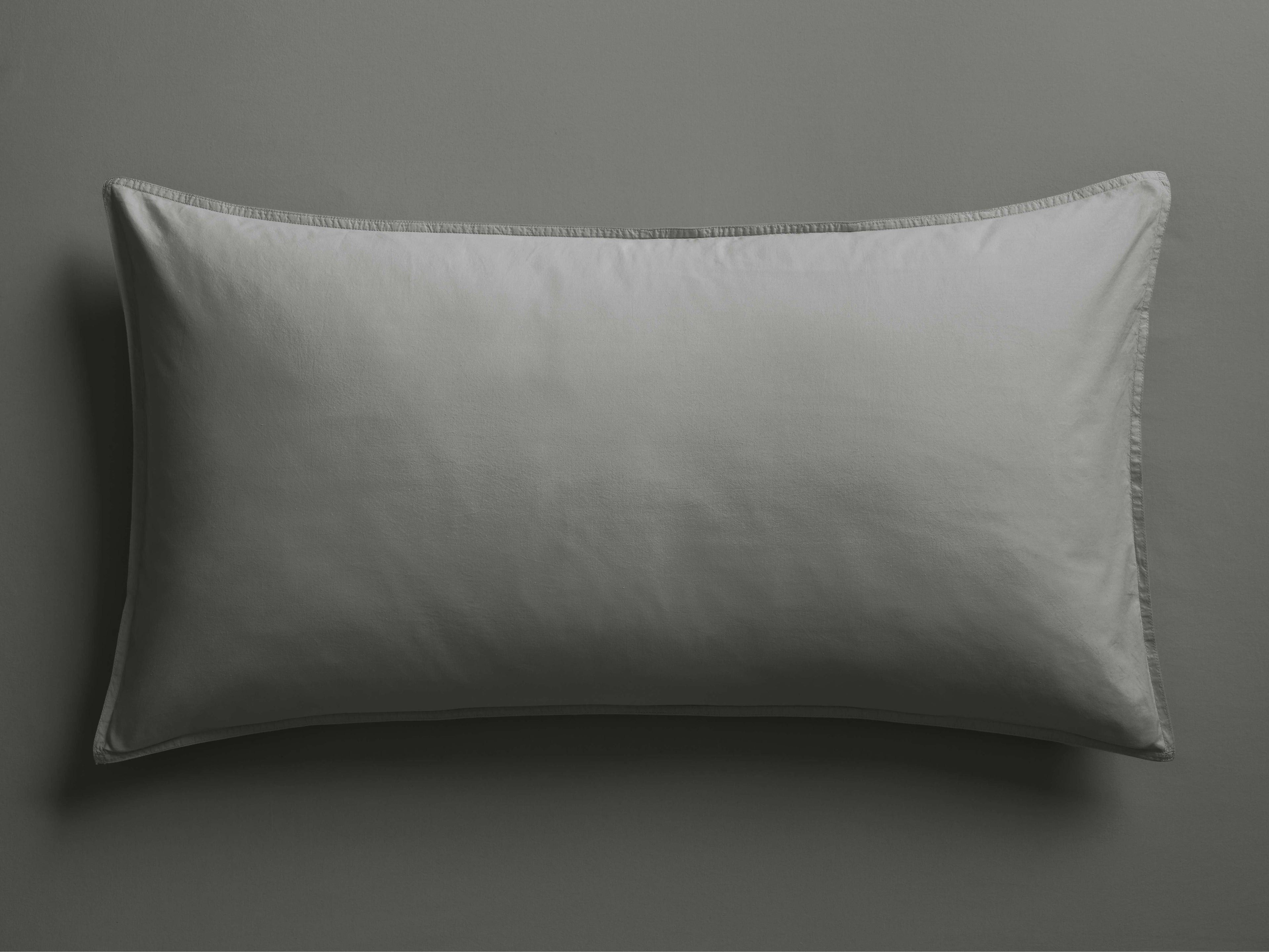 Housse de coussin en percale italienne teinte en pièce, couleur anthracite