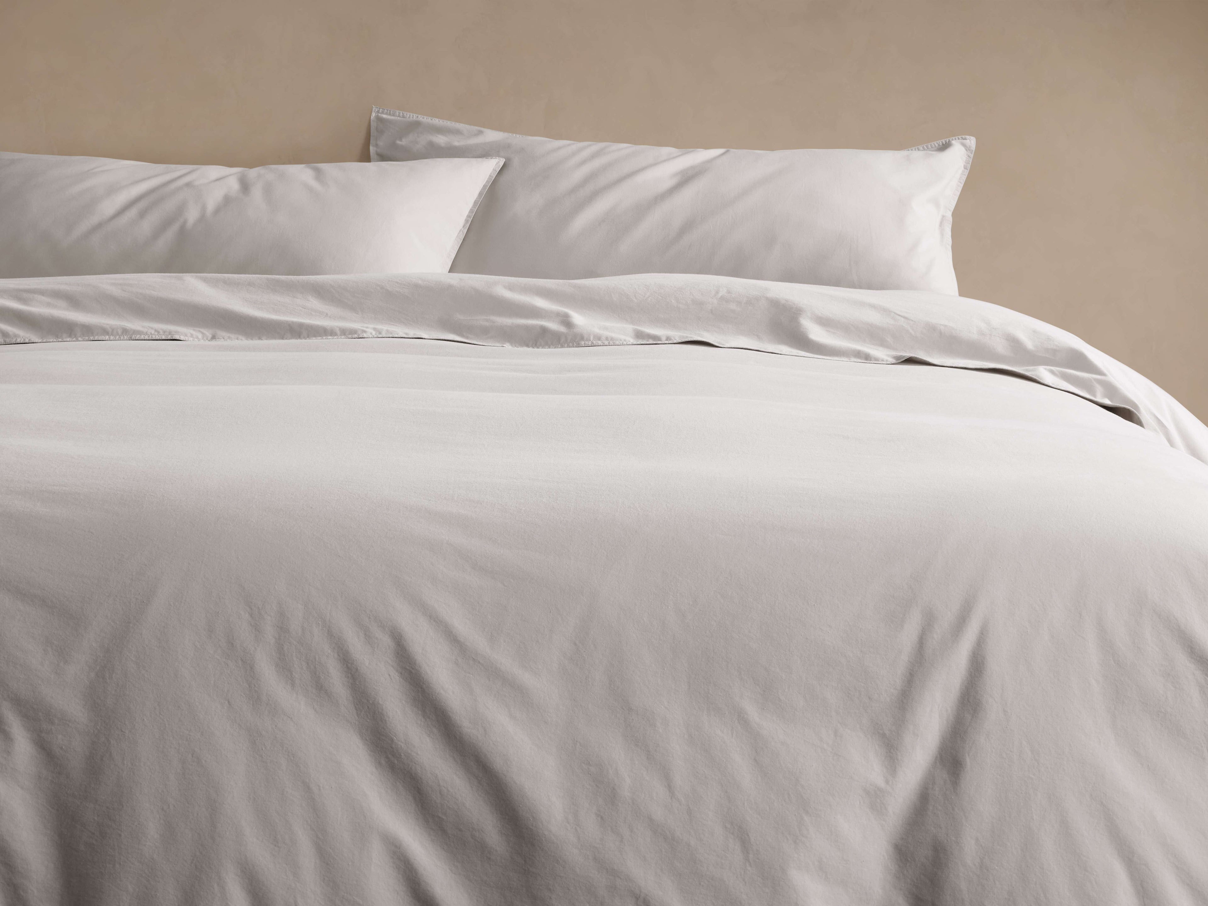 Parure de couette en percale teintée en pièce italienne, couleur naturelle