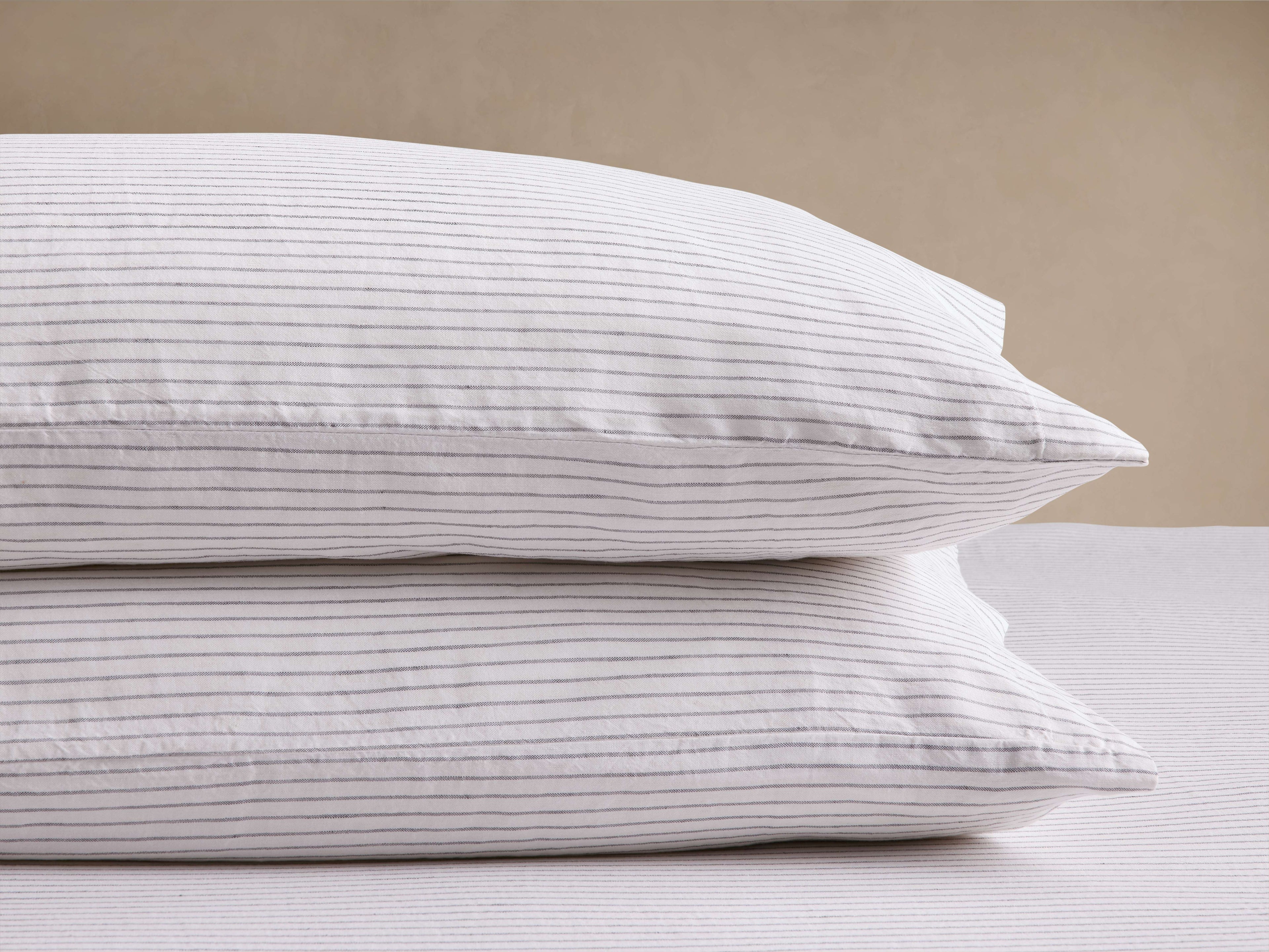 Taies d'oreiller à rayures en fil teint italien (lot de 2)