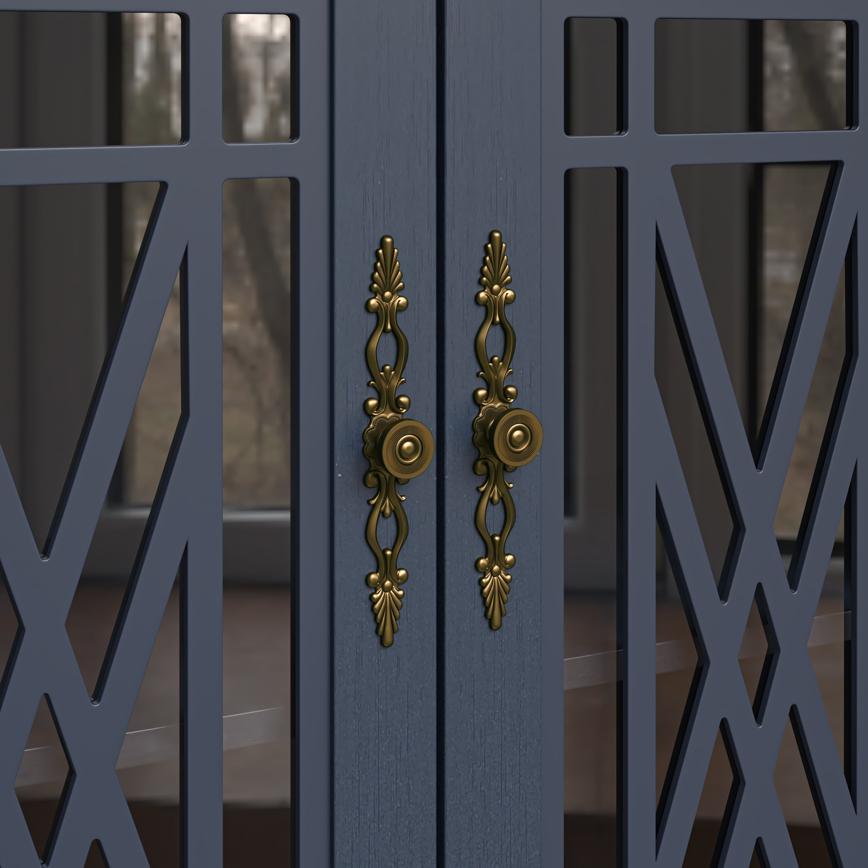 Buffet d'appoint de cuisine en bois de style vintage de 63 po de largeur