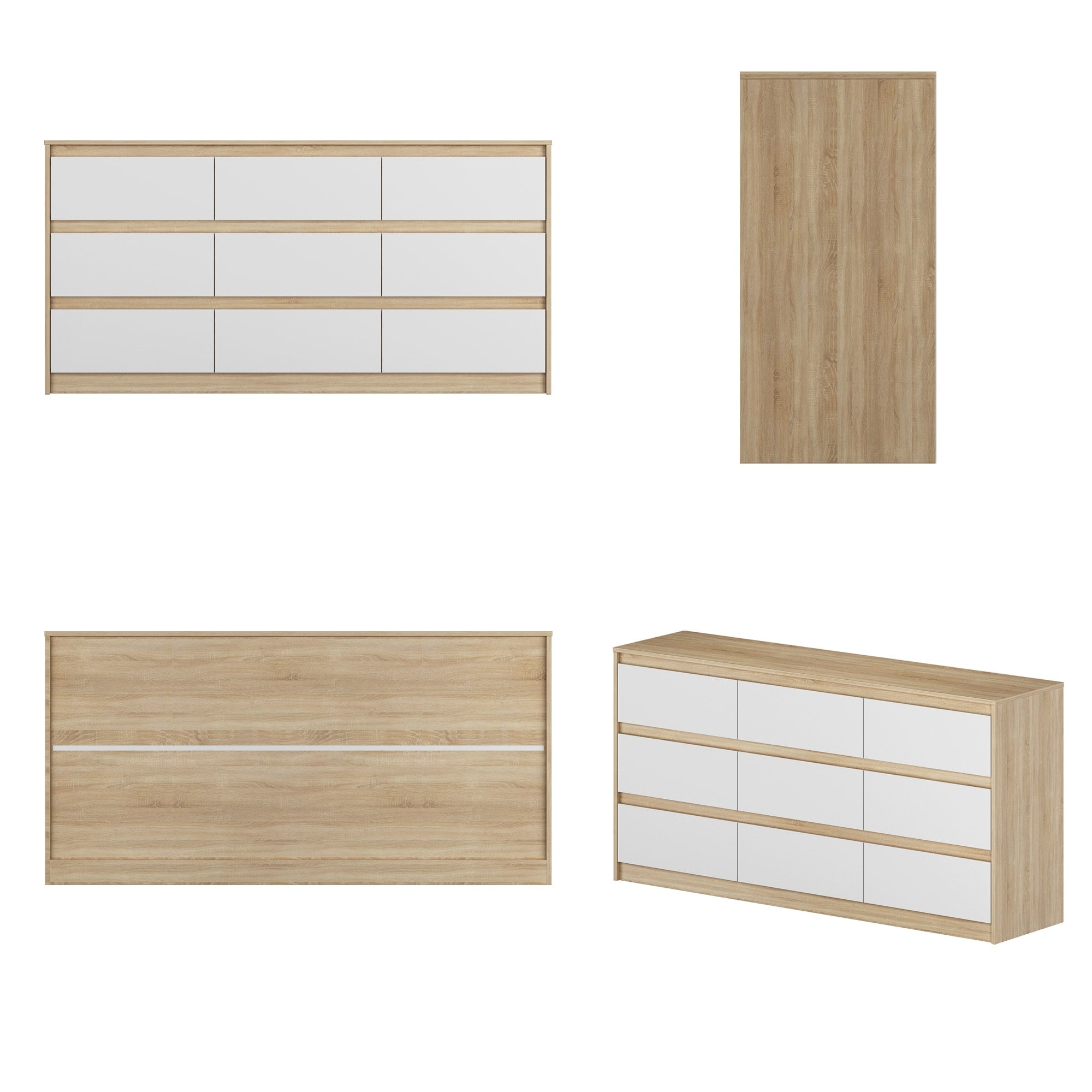 Commode d'appoint à 9 tiroirs 63W pour salon, chambre à coucher