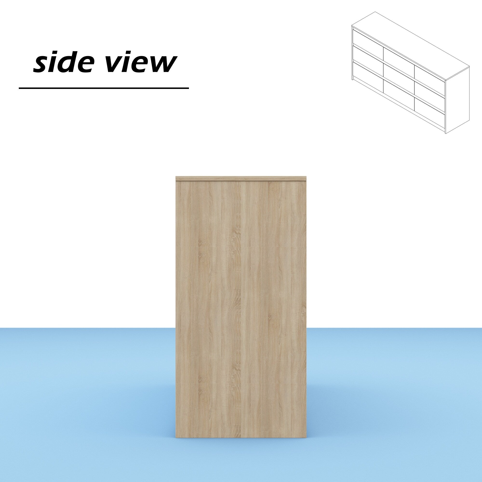 Commode d'appoint à 9 tiroirs 63W pour salon, chambre à coucher