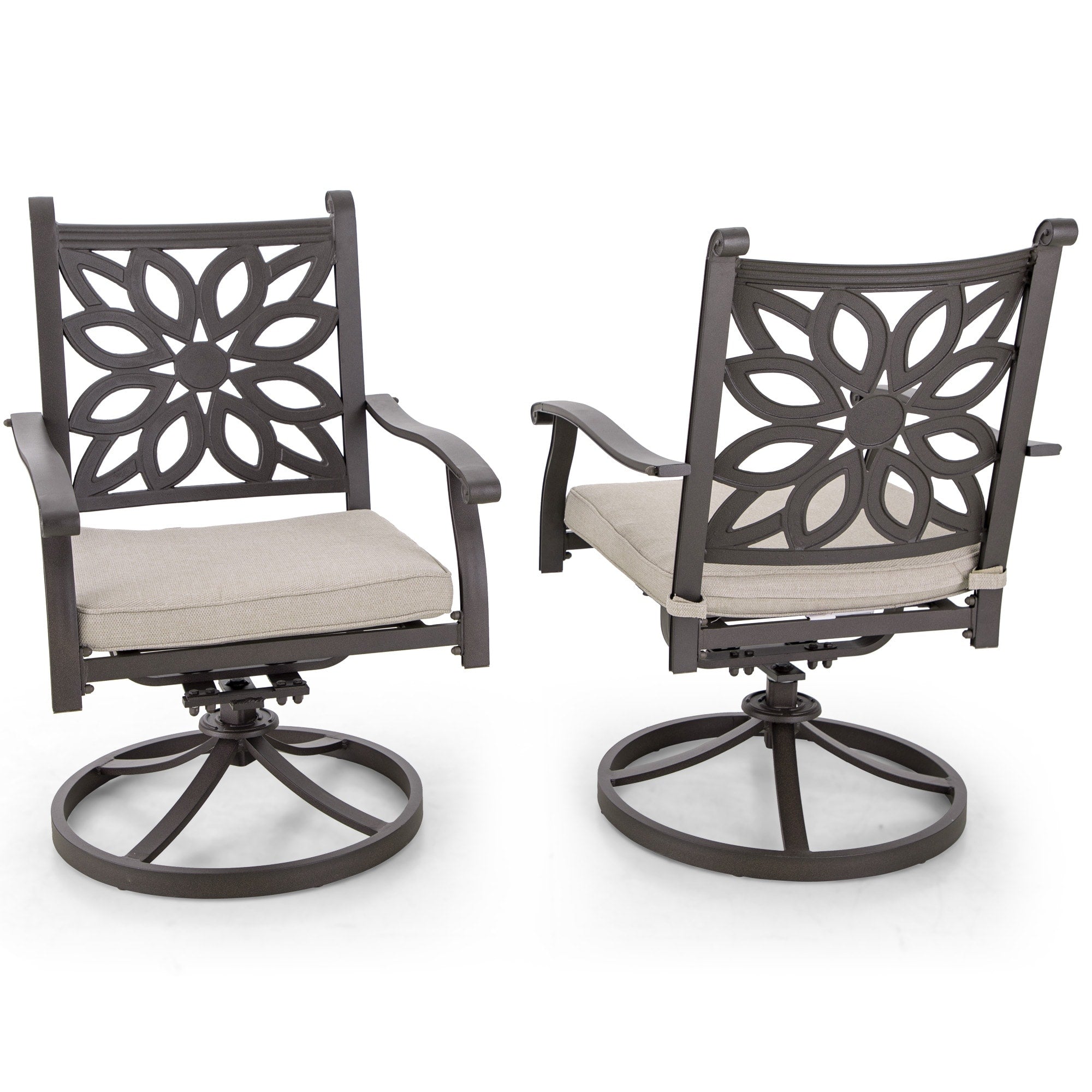 Ensemble de salle à manger de patio en aluminium moulé de 7 pièces de MAISON ARTS avec table rectangulaire extensible et 6 chaises en aluminium moulé