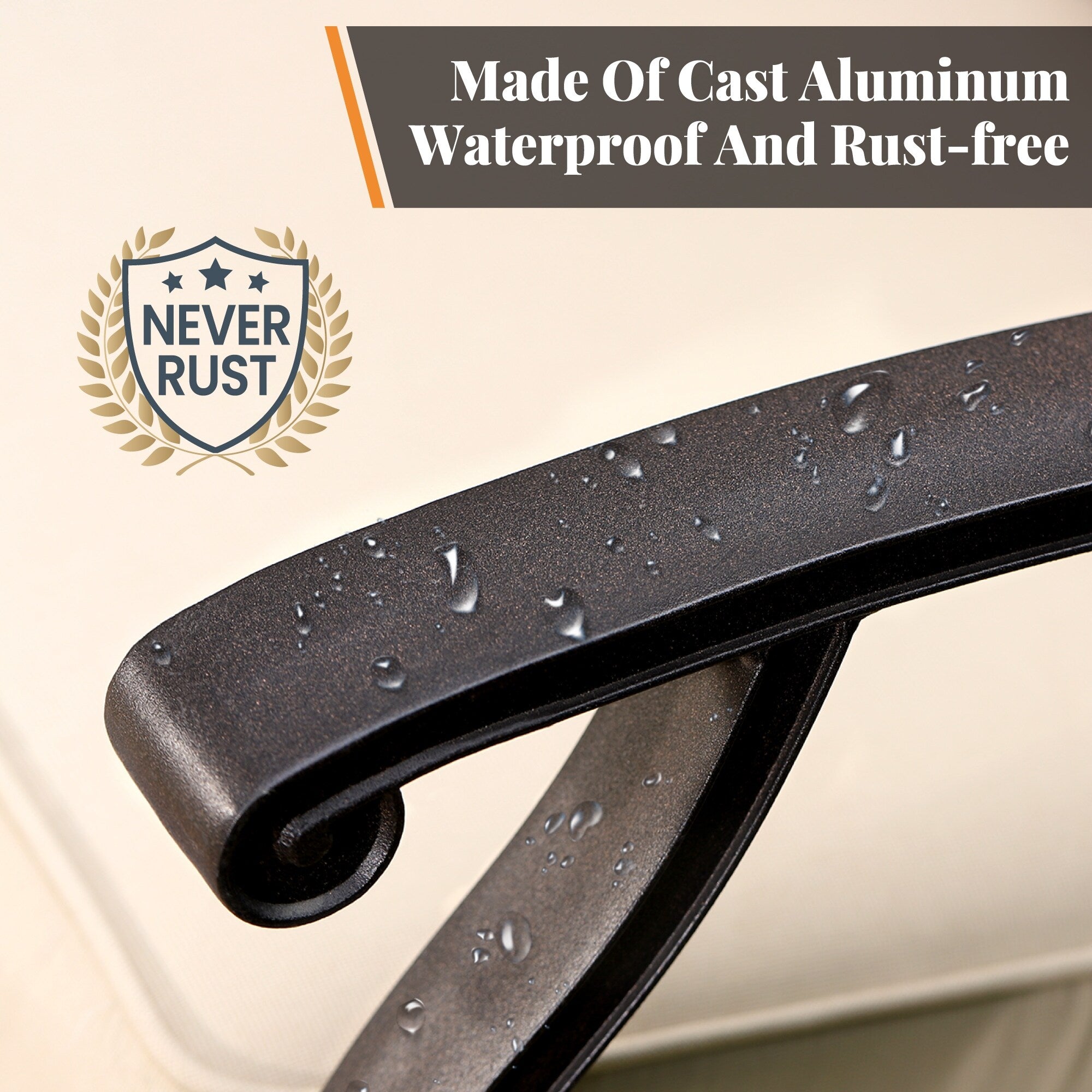 Ensemble de salle à manger de patio en aluminium moulé de 7 pièces de MAISON ARTS avec table rectangulaire extensible et 6 chaises en aluminium moulé