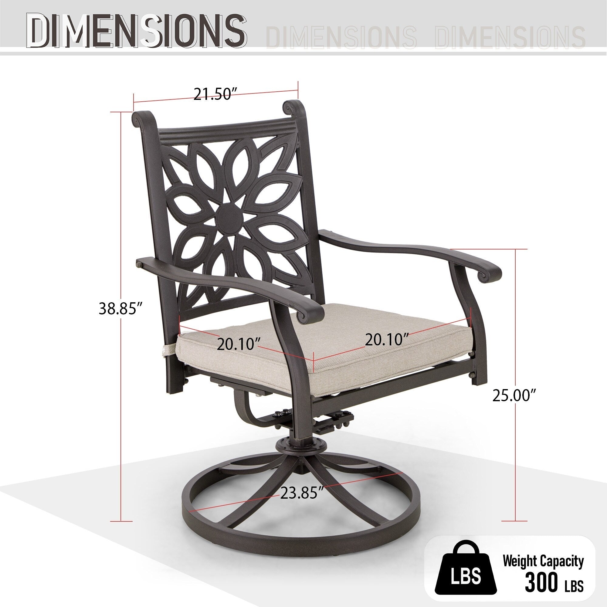 Ensemble de salle à manger de patio en aluminium moulé de 7 pièces de MAISON ARTS avec table rectangulaire extensible et 6 chaises en aluminium moulé