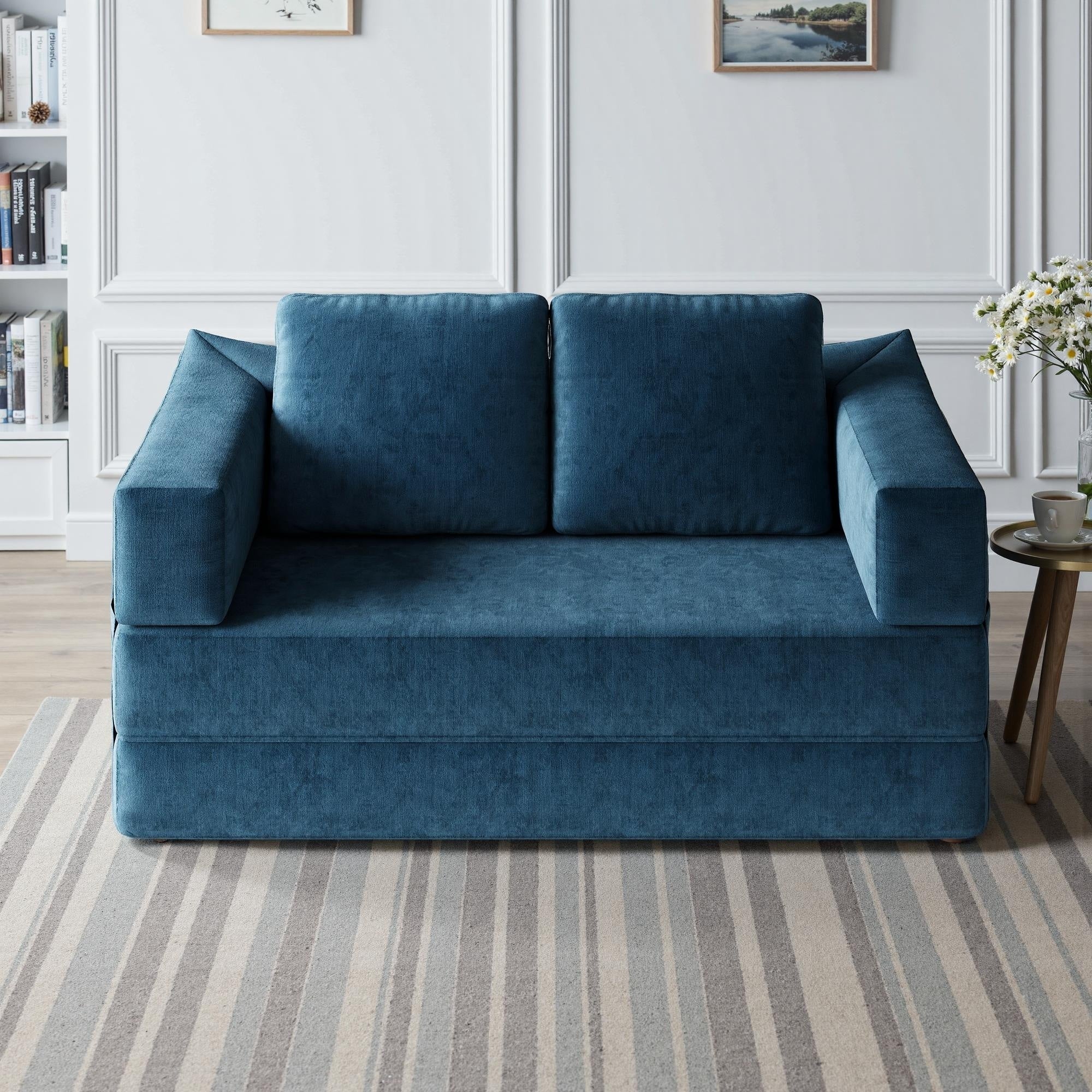 Canapé-lit convertible rembourré 70,87 $, fauteuil convertible, canapé de sol confortable pour salon, chambre, tissu chenille