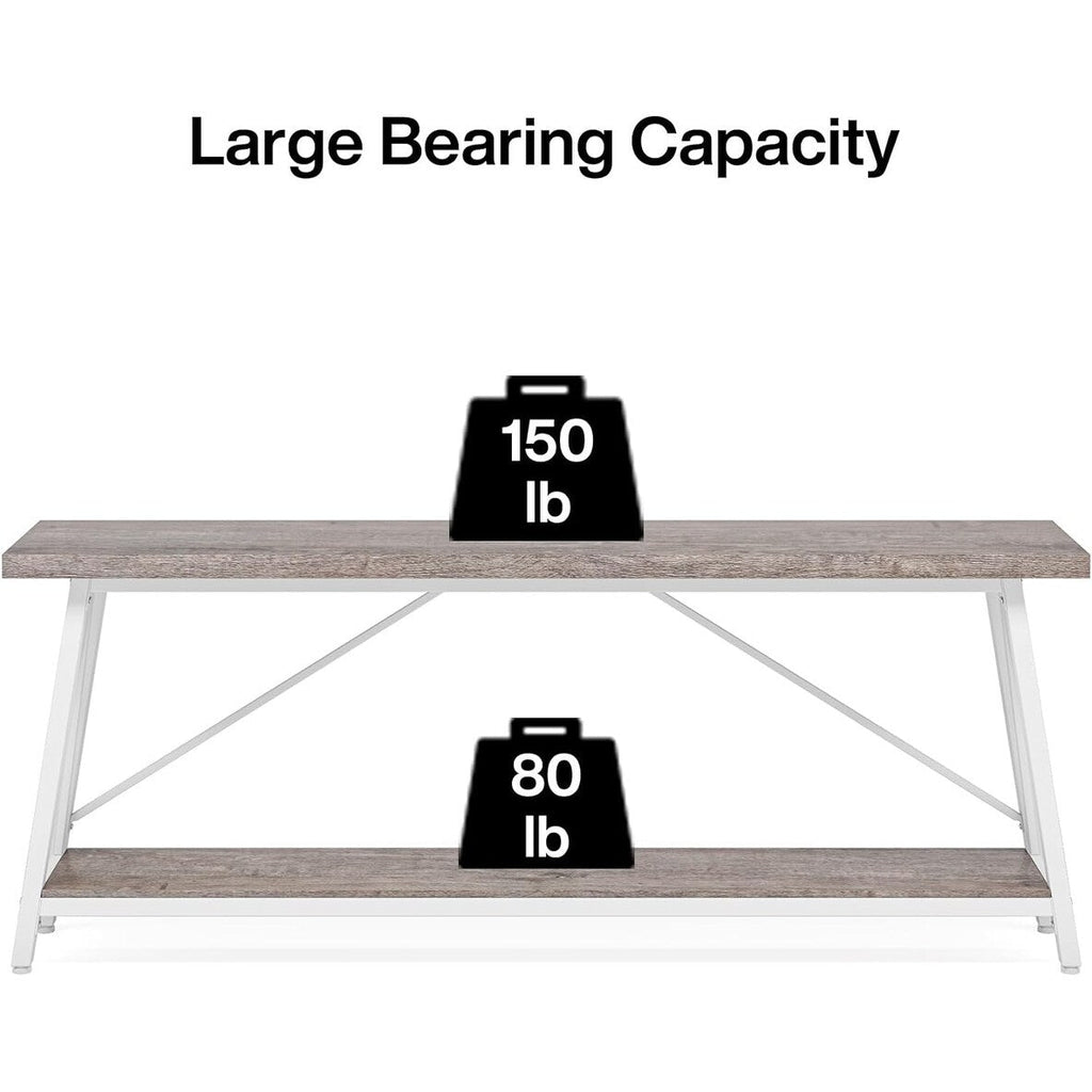 Table console d'entrée de style industriel extra-longue de 70,9 pouces