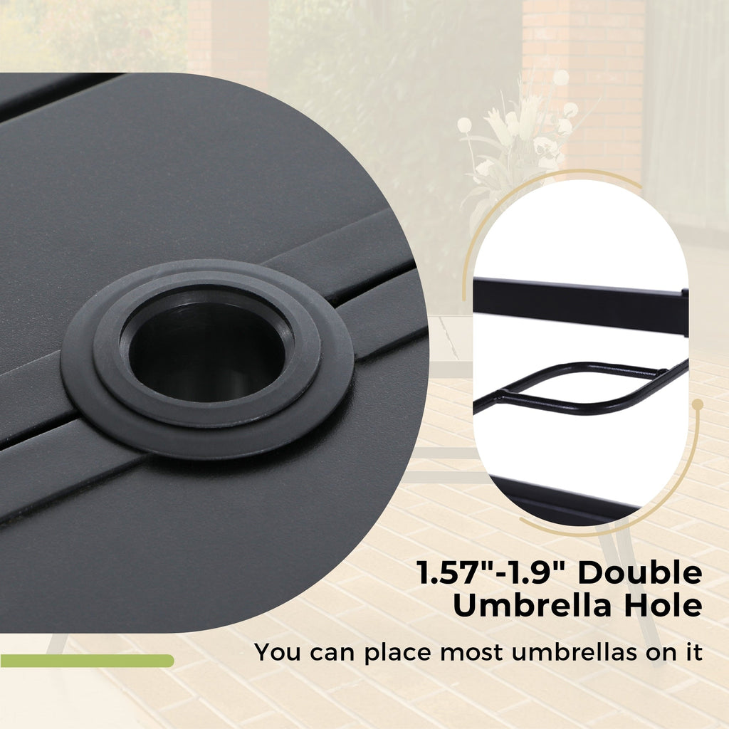 Ensemble de salle à manger de patio 8 pièces MAISON ARTS avec parasol de patio de 13 pieds