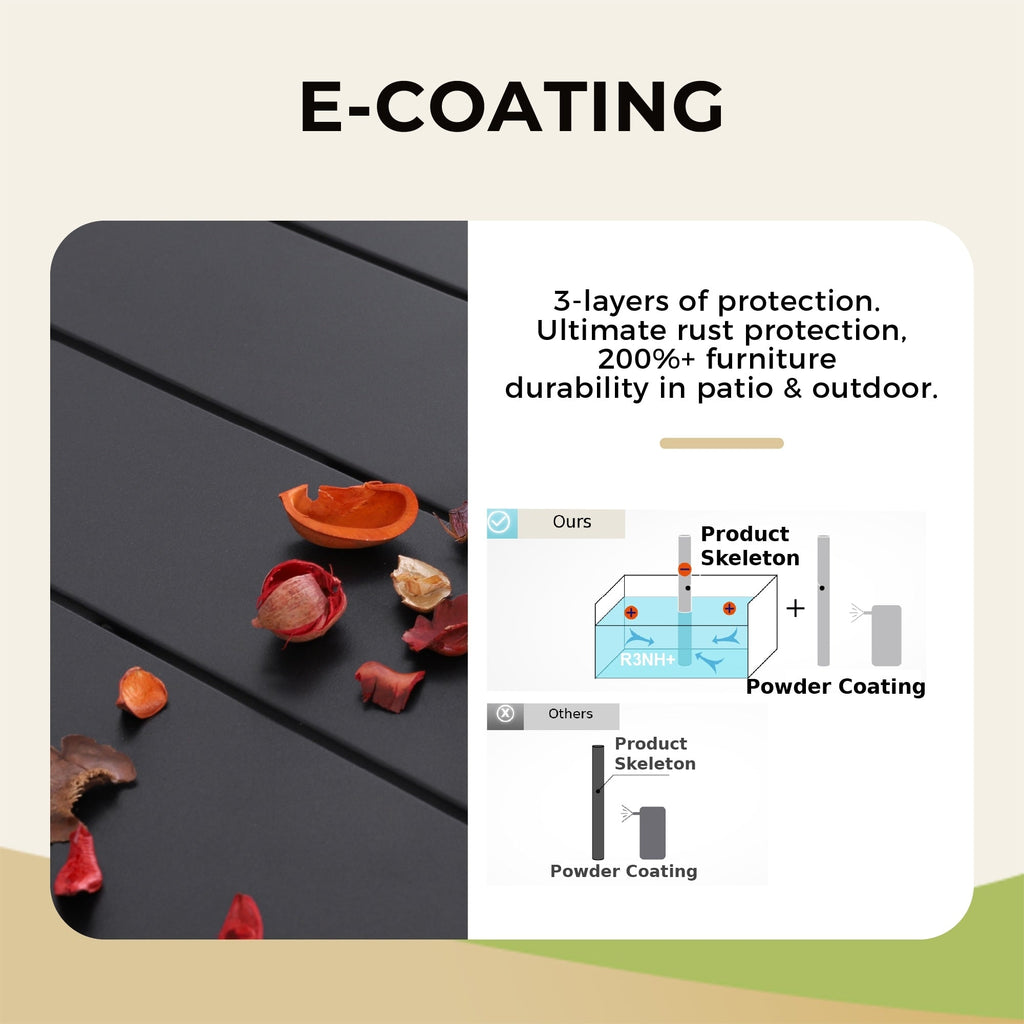 Ensemble de salle à manger de patio 8 pièces MAISON ARTS avec parasol de patio de 13 pieds