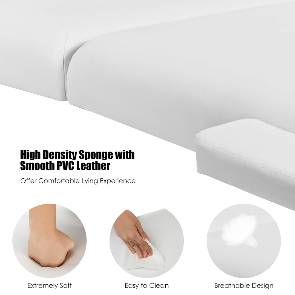 Table de massage portable 84''L, réglable, pour le visage, le spa et le tatouage, avec transport