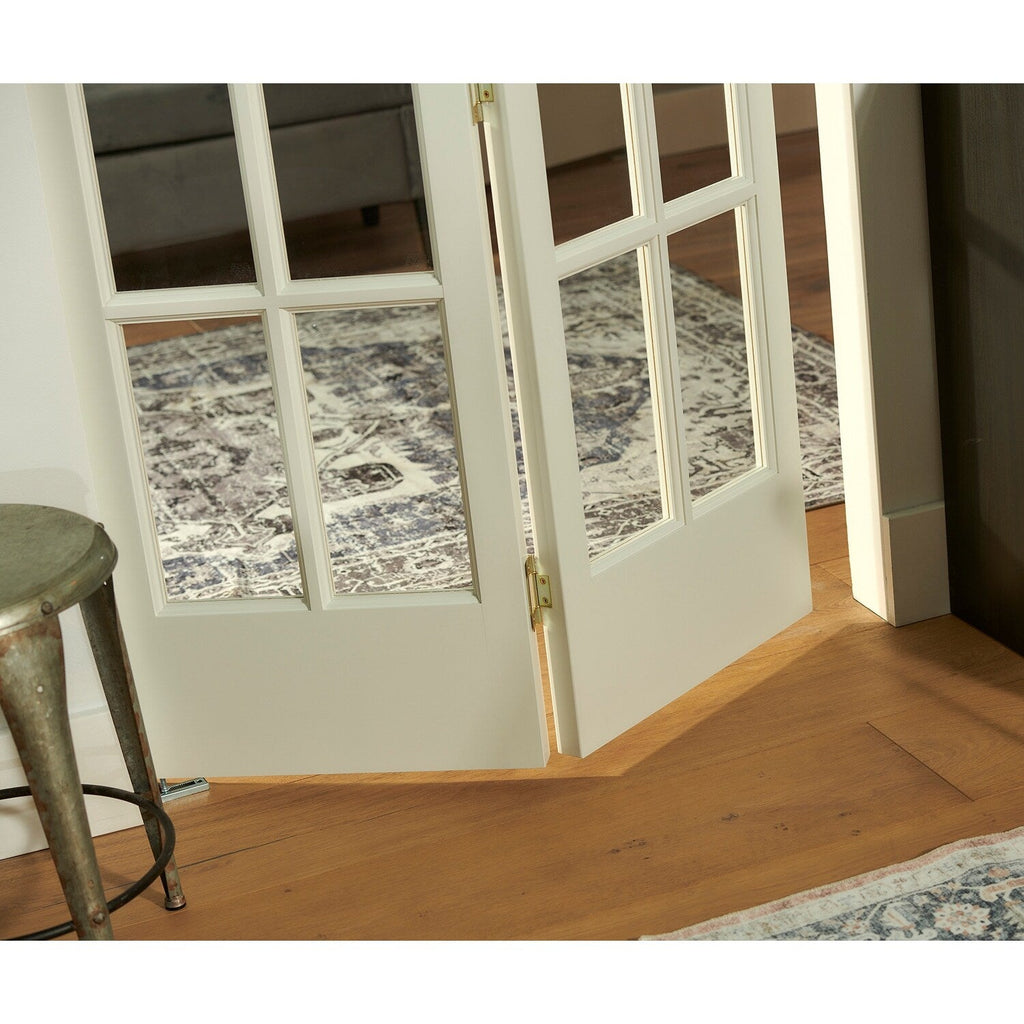 Porte pliante traditionnelle en pin brut AWC de 32 pouces avec verre divisé