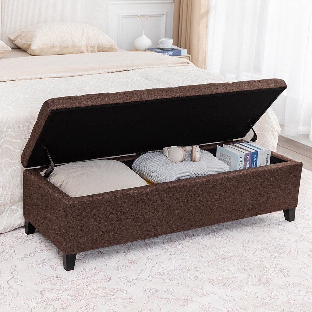Banc ottoman de rangement en cuir reconstitué Adeco 50