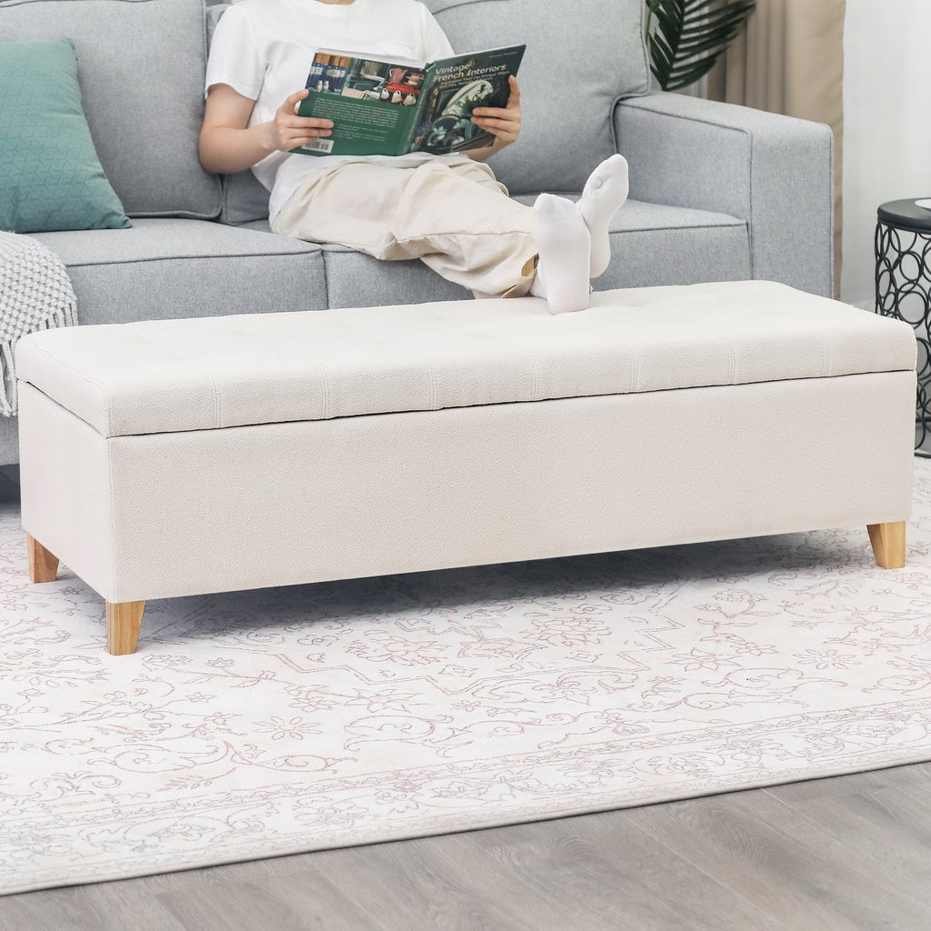 Banc ottoman de rangement en cuir reconstitué Adeco 50