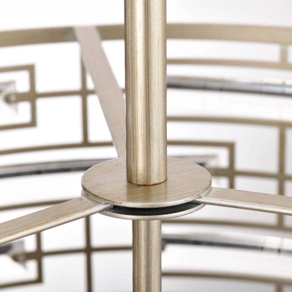 Lustre à abat-jour tambour Anita avec prisme en verre transparent