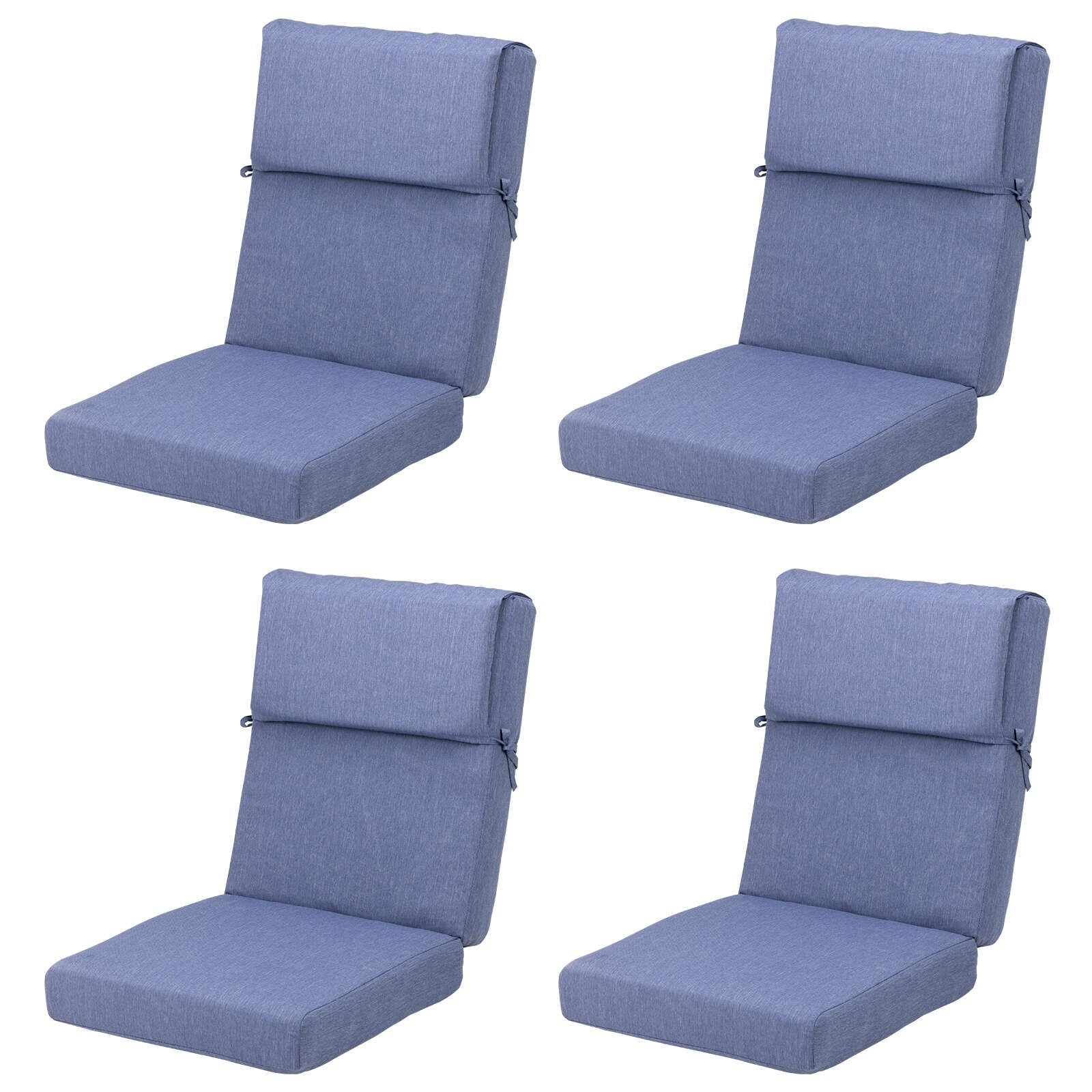 Lot de 4 coussins de chaise à dossier haut Aoodor Patio, 46 ​​x 21 x 4 pouces (coussins uniquement)