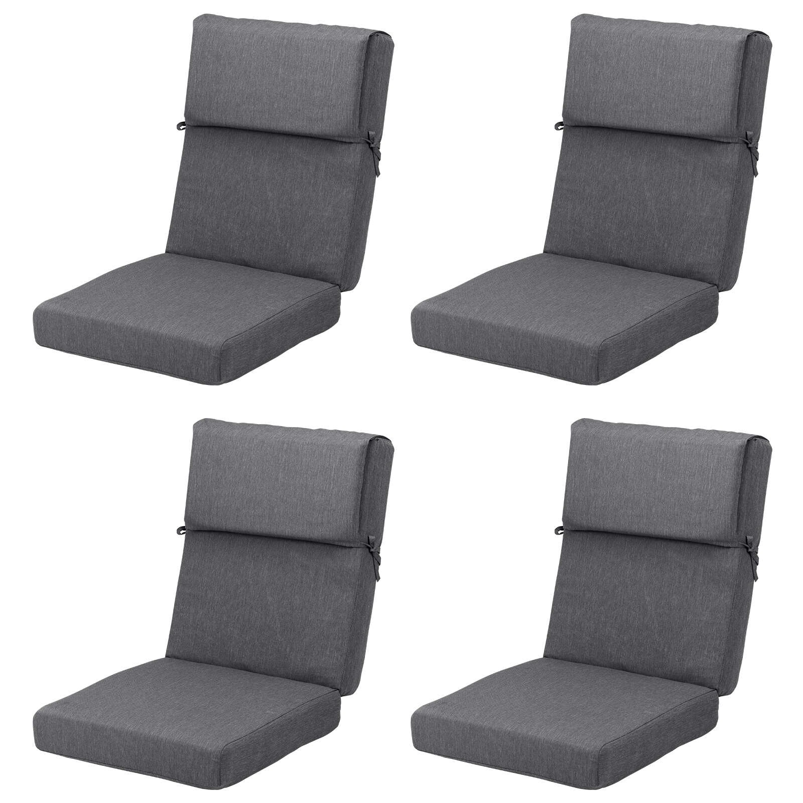 Lot de 4 coussins de chaise à dossier haut Aoodor Patio, 46 ​​x 21 x 4 pouces (coussins uniquement)