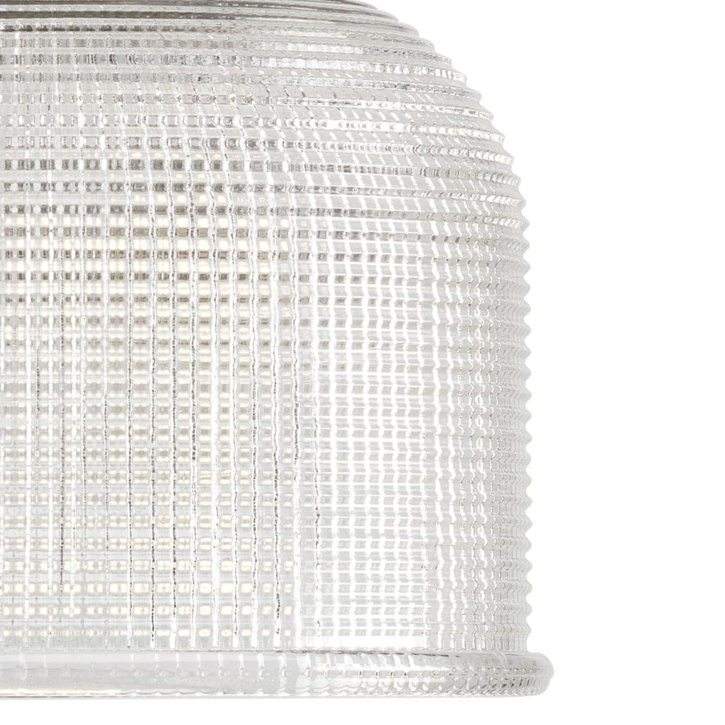 Luminaire de salle de bain côtier à trois lumières, collection Archie, en chrome poli, verre prismatique double transparent - 8,75 x 26,25 x 7,25