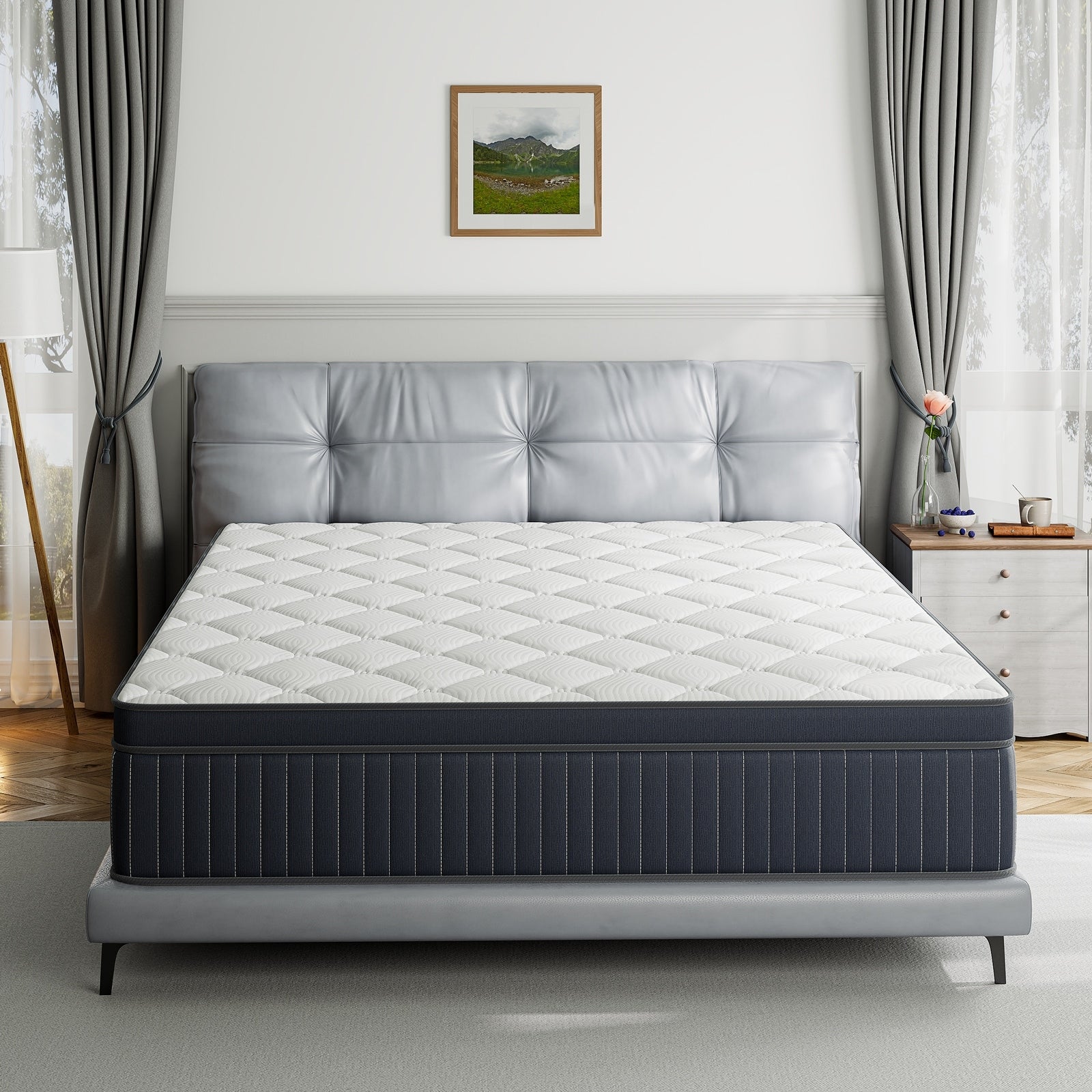 Matelas hybride SweDrea 12 po à plateau-coussin moyen en mousse viscoélastique et gel, certifié CertiPUR-US, SGS et OEKO-TEX.