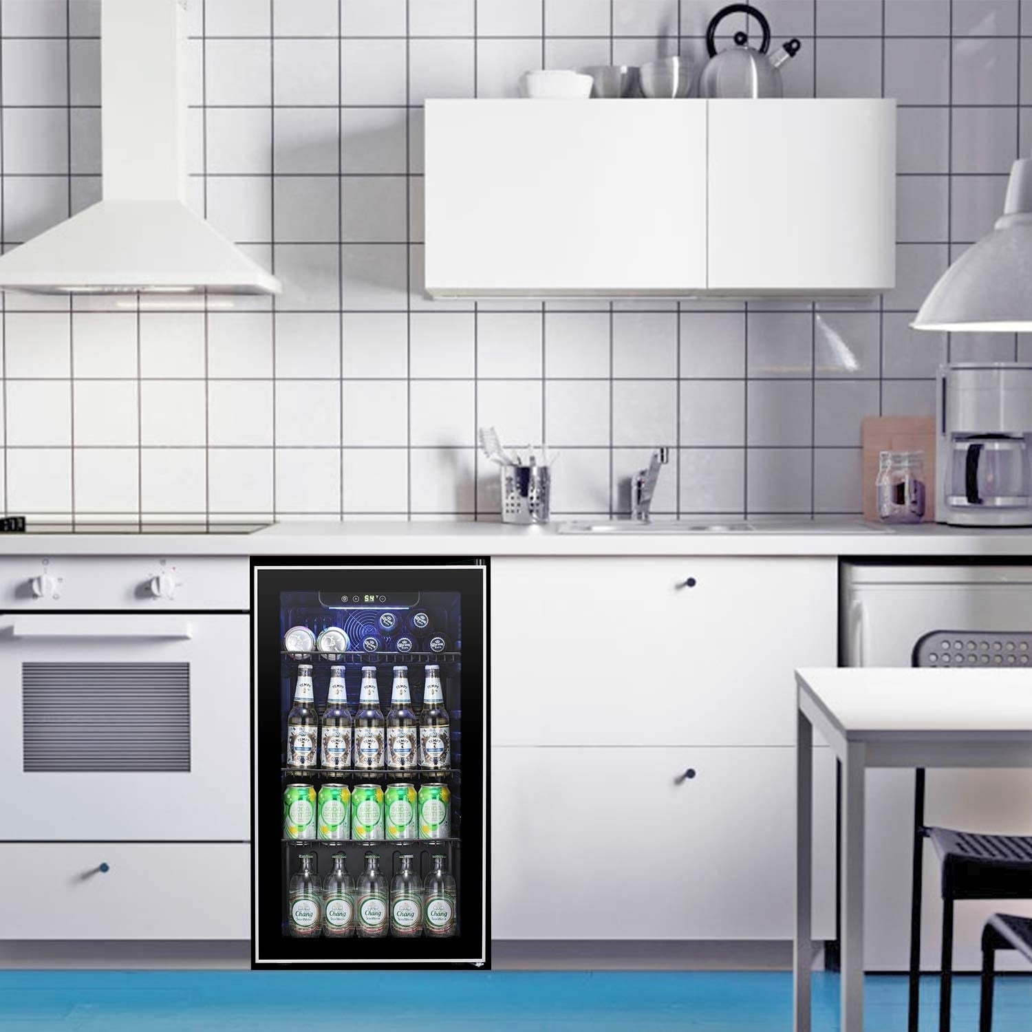 Réfrigérateur à boissons - Mini réfrigérateur 120 canettes avec porte vitrée