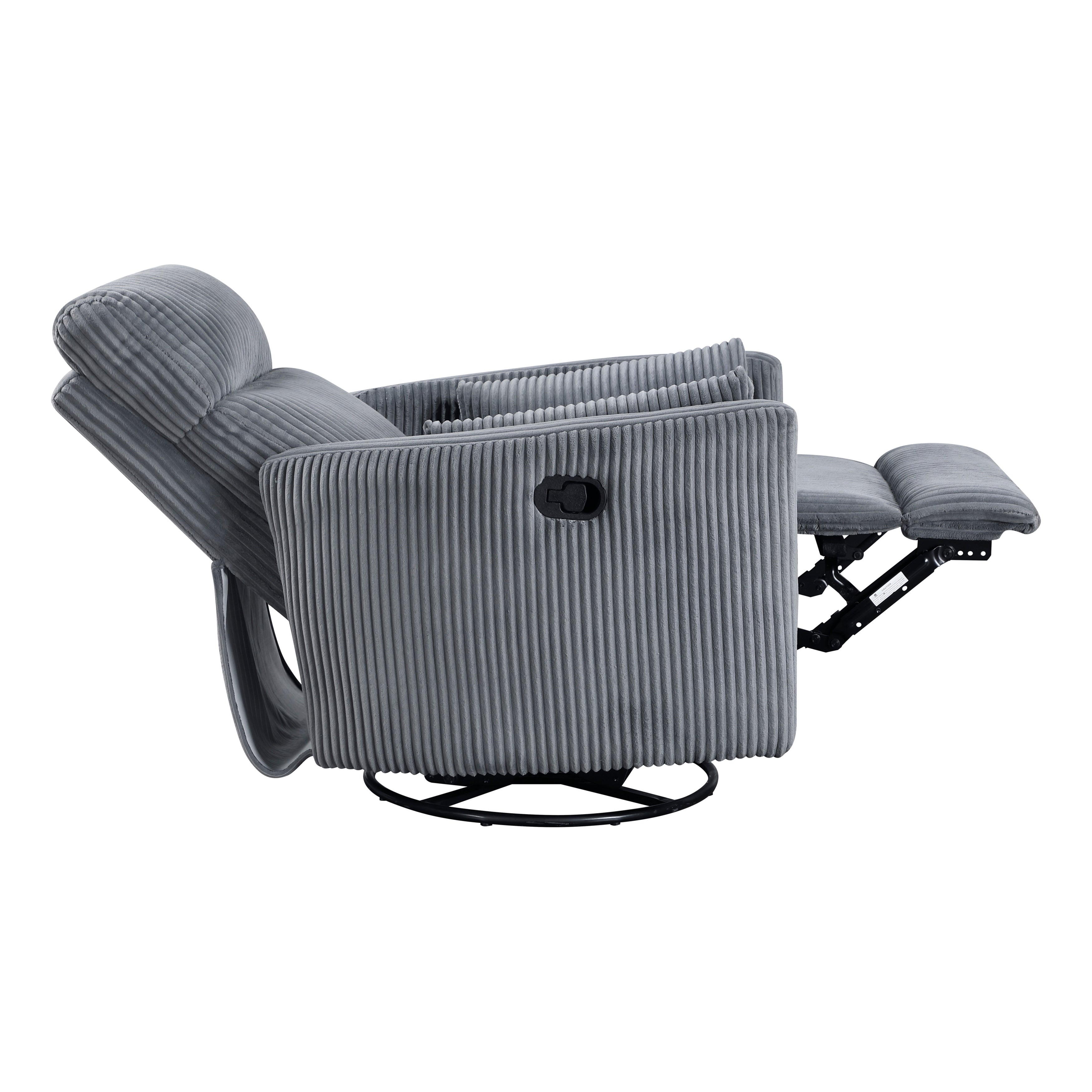Fauteuil inclinable manuel pivotant en velours côtelé Braidy