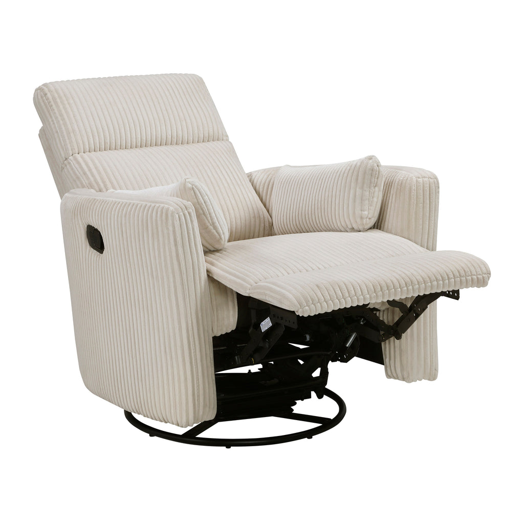 Fauteuil inclinable manuel pivotant en velours côtelé Braidy