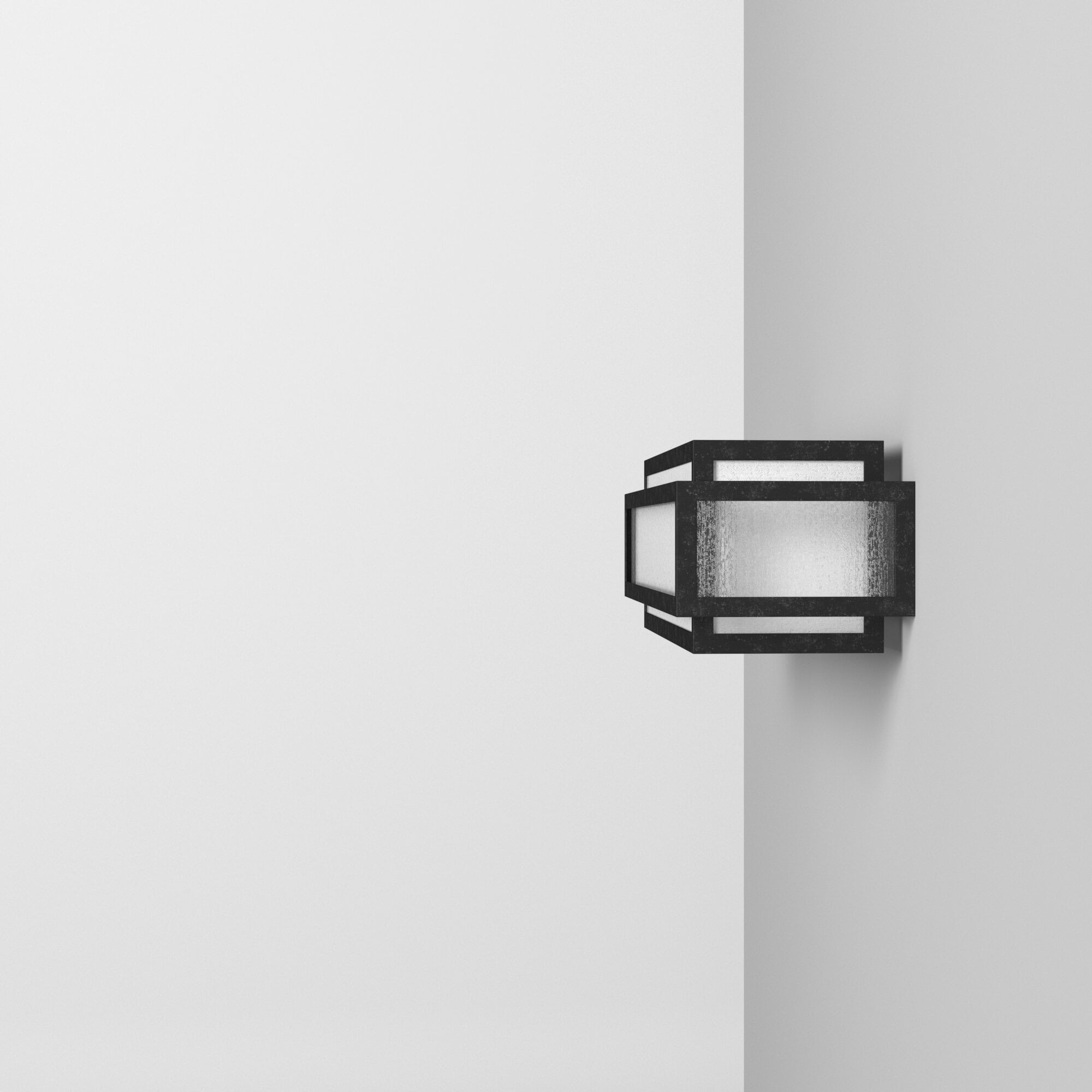 Barre de salle de bain carrée Lavery Camden, 3 lumières, en charbon de bois vieilli et verre grainé