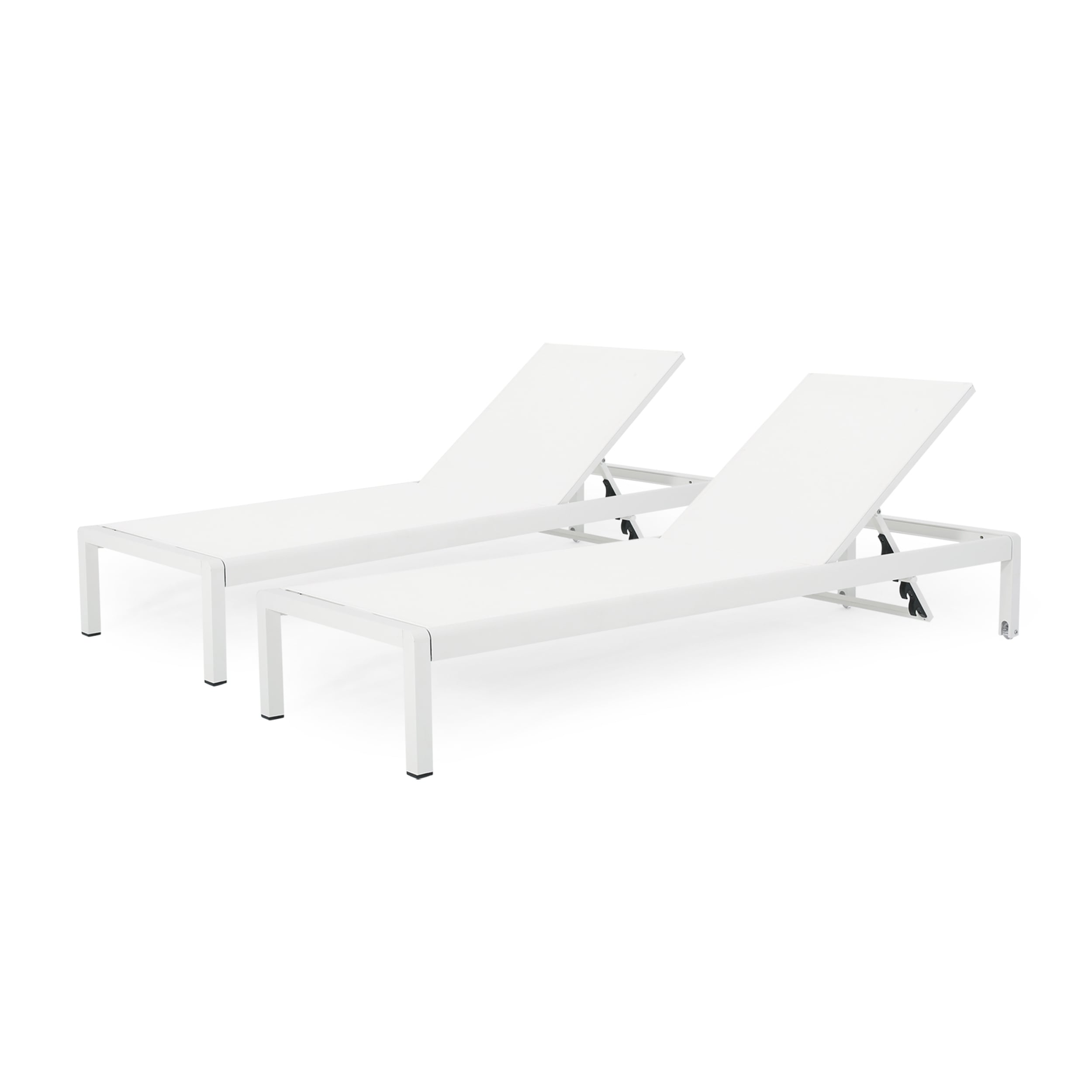 Chaise longue d'extérieur en aluminium Cape Coral (lot de 2) par Christopher Knight Home - 77,56 po x 25,20 po x 11,80 po